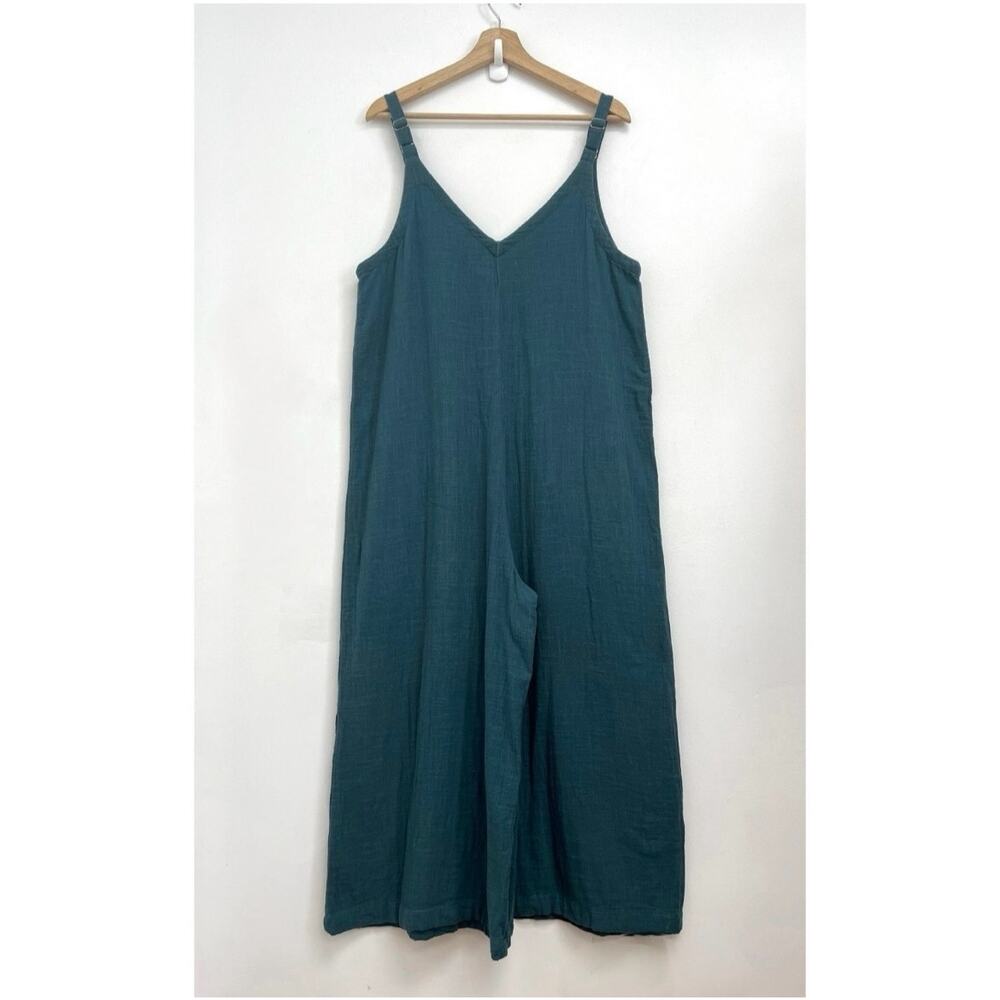 Natural Life Chelsea Wide Leg Oversized V-Neck Cotton Gauze Jumpsuit - Medium - Picture 3 of 12